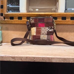 Coach Patchwork Crossbody Bag in Brown and Multicolor